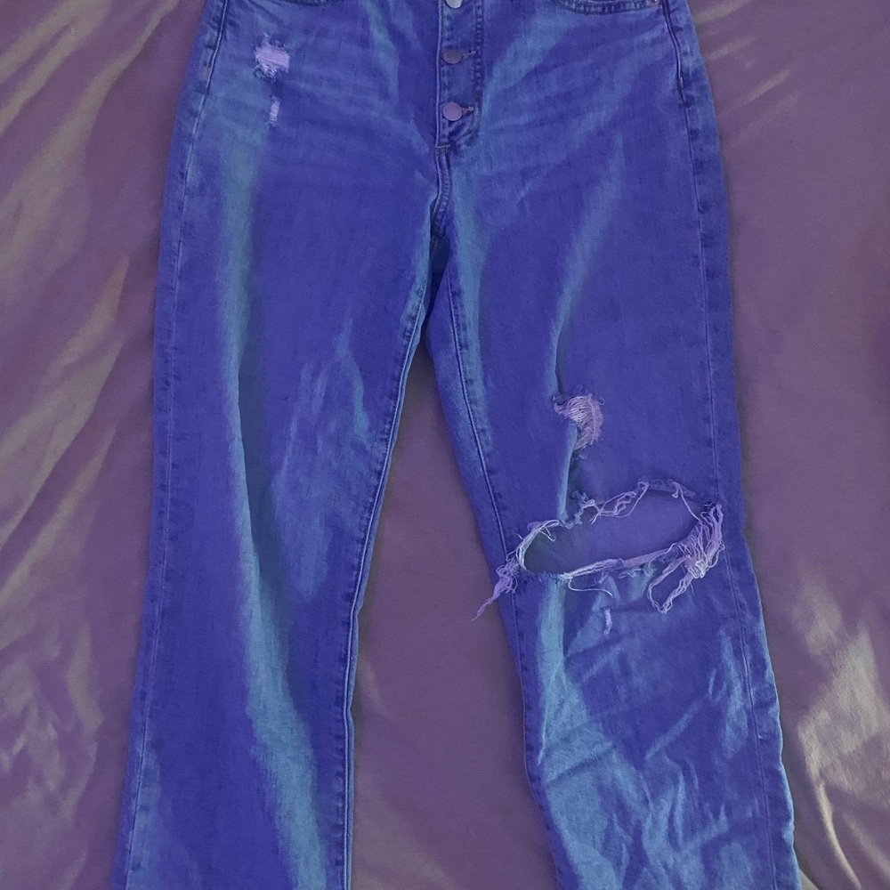 Women's Blue Distressed Jeans